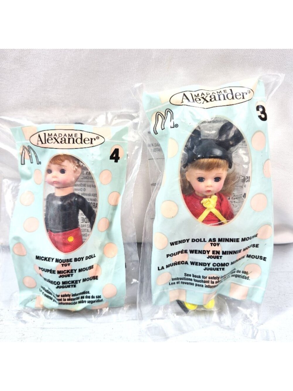 Madame Alexander Mickey Mouse Boy & Wendy As Minnie Mouse Dolls Original Package